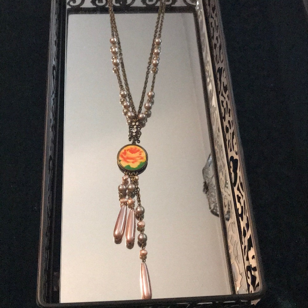Necklace - Costume Pearl and Rose